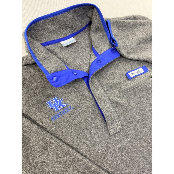 Columbia Other - Columbia PFG Kentucky Wildcats Fleece Pullover Mens Medium Grey Blue XM2785